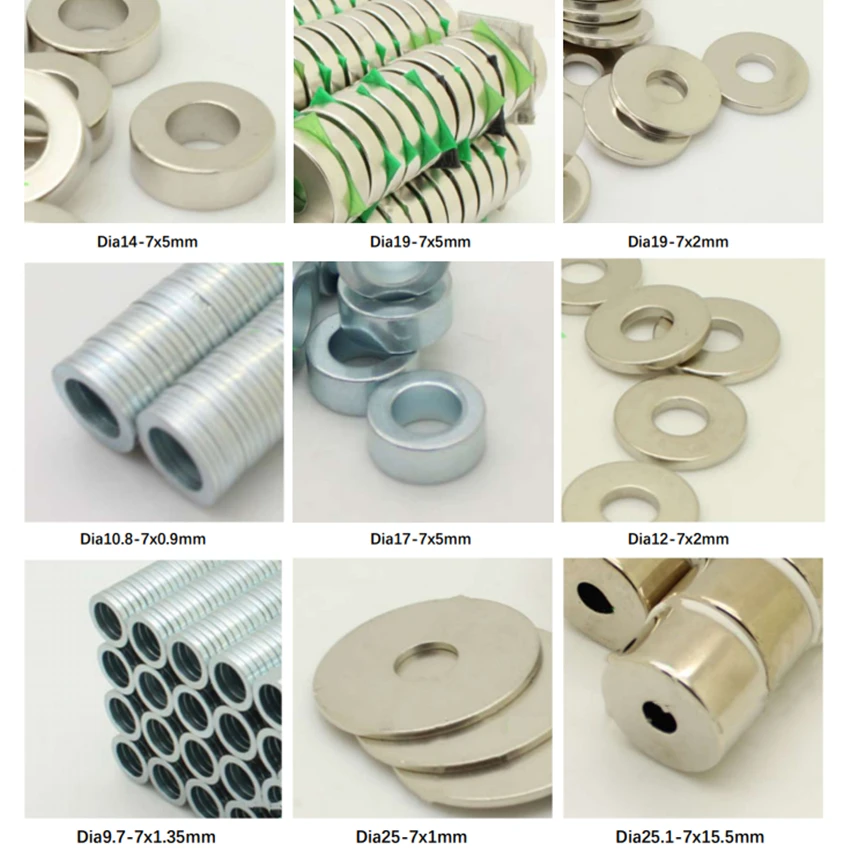 Круглый магнит с отверстием Dia7mm, постоянный неодимовый магнит NdFeB, сверхмощные магниты D9.7mm,dia10.8,dia14, dia17, dia25