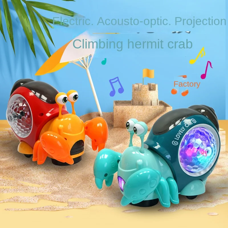 

Children Crawling Crab Walking Toys Electronic Pets Dancing Toys Hermit Snail Robot Glowing With Music Light Baby Toddler Toy