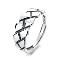 925 sterling silver womens ring korean retro geometric pineapple diamond adjustable ring wedding birthday gift luxury jewelry