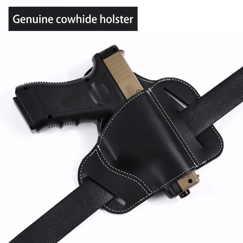 

OWB Genuine Leather Gun Holster Concealed Belt Gun Holster for Glock 17 19 22 23 43 Sig Sauer P226 P229 Ruger Beretta 92 M92