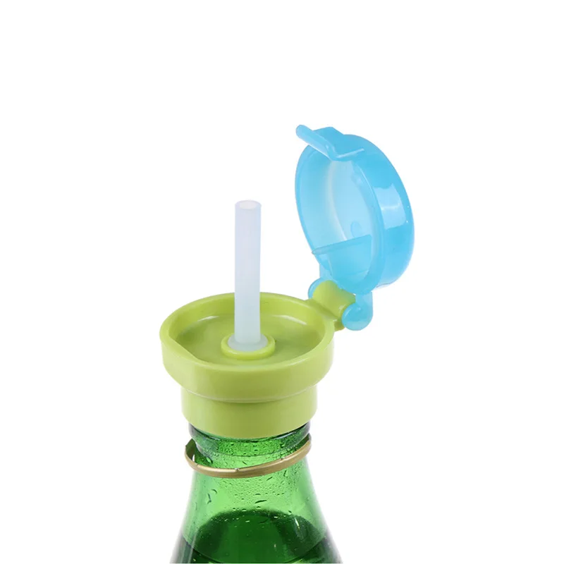 

Kids Water Bottle Cap Spill Proof Juice Soda Water Bottle Twist Cover Cap with Straw Safe Drink Straw Sippy Cap Feeding for Kid