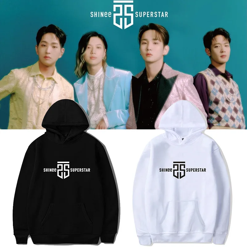 

SHINee Hoodies Sweatshirts SuperStar Hoodie Kpop Hip-Hop with Velvet Autumn Winter Hoodies
