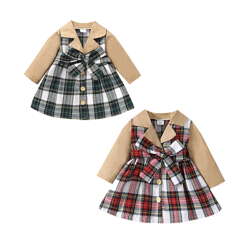 Купи 0-3Y Newborn Girls Spring Dresses Infant Kids Patchwork Plaid Long Sleeve Jacket Dress Toddler Child Princess Dress Baby Clothes за 1,023 рублей в магазине AliExpress