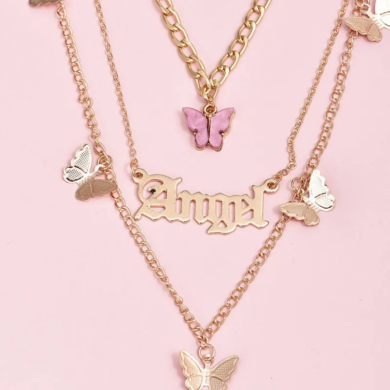 

Trendy Butterfly Necklace Gift Simple Jewelry for Women