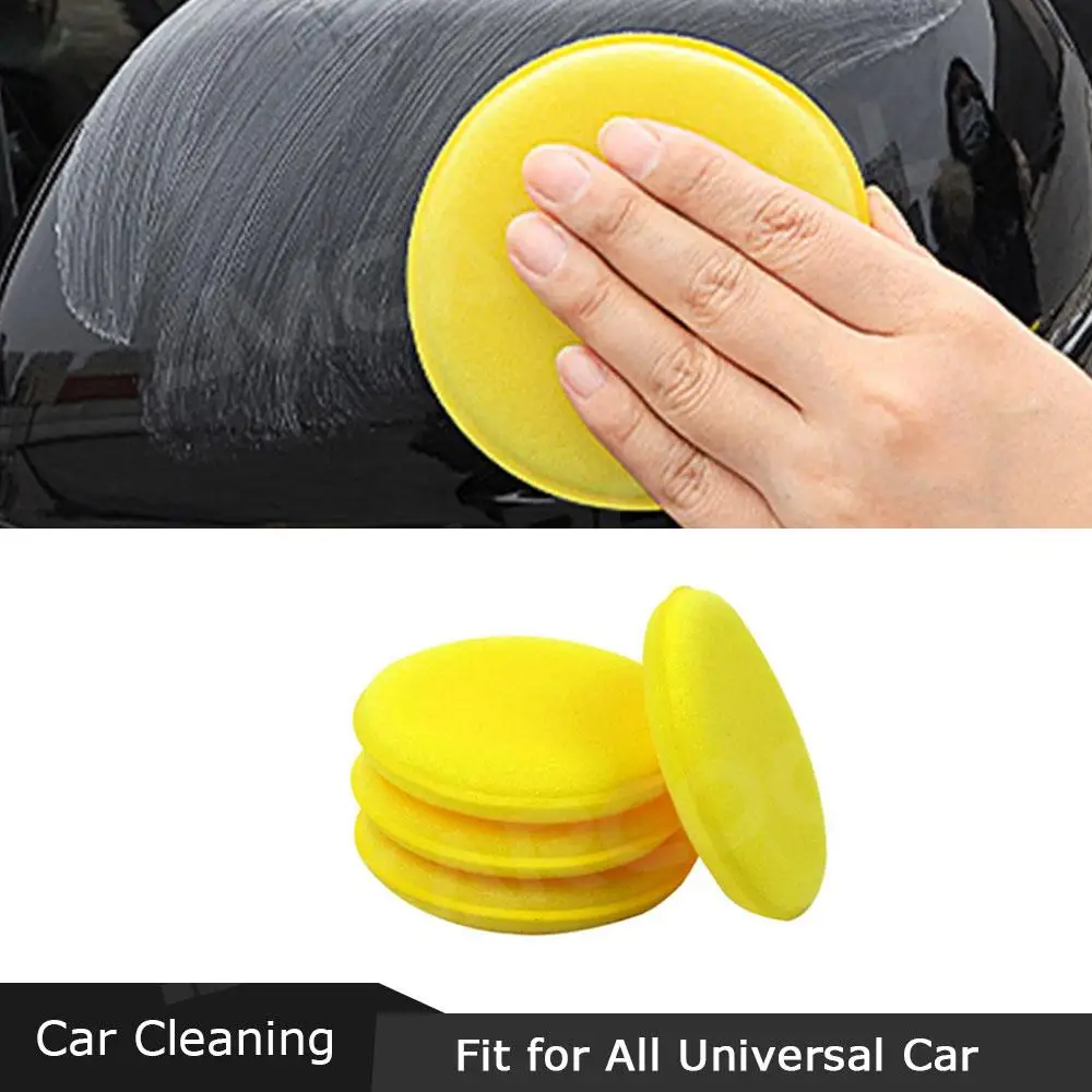 Желтая губка для автомобиля восковой аппликатор круглая полировки и обработки