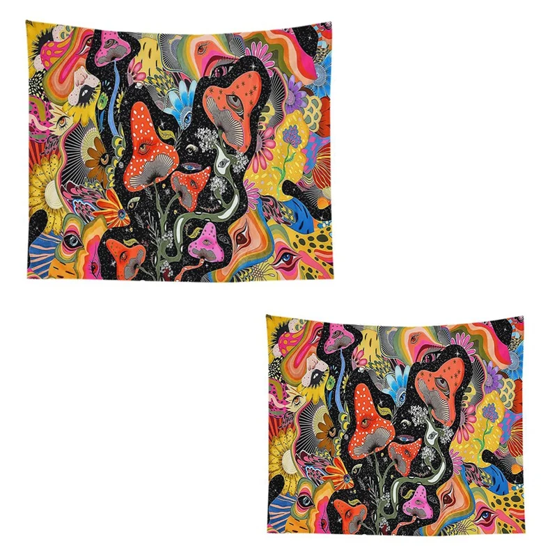 

Mushroom Tapestry Psychedelic Eyes Tapestries Trippy Tapestry Flowers Tapestry Wall Hanging For Room