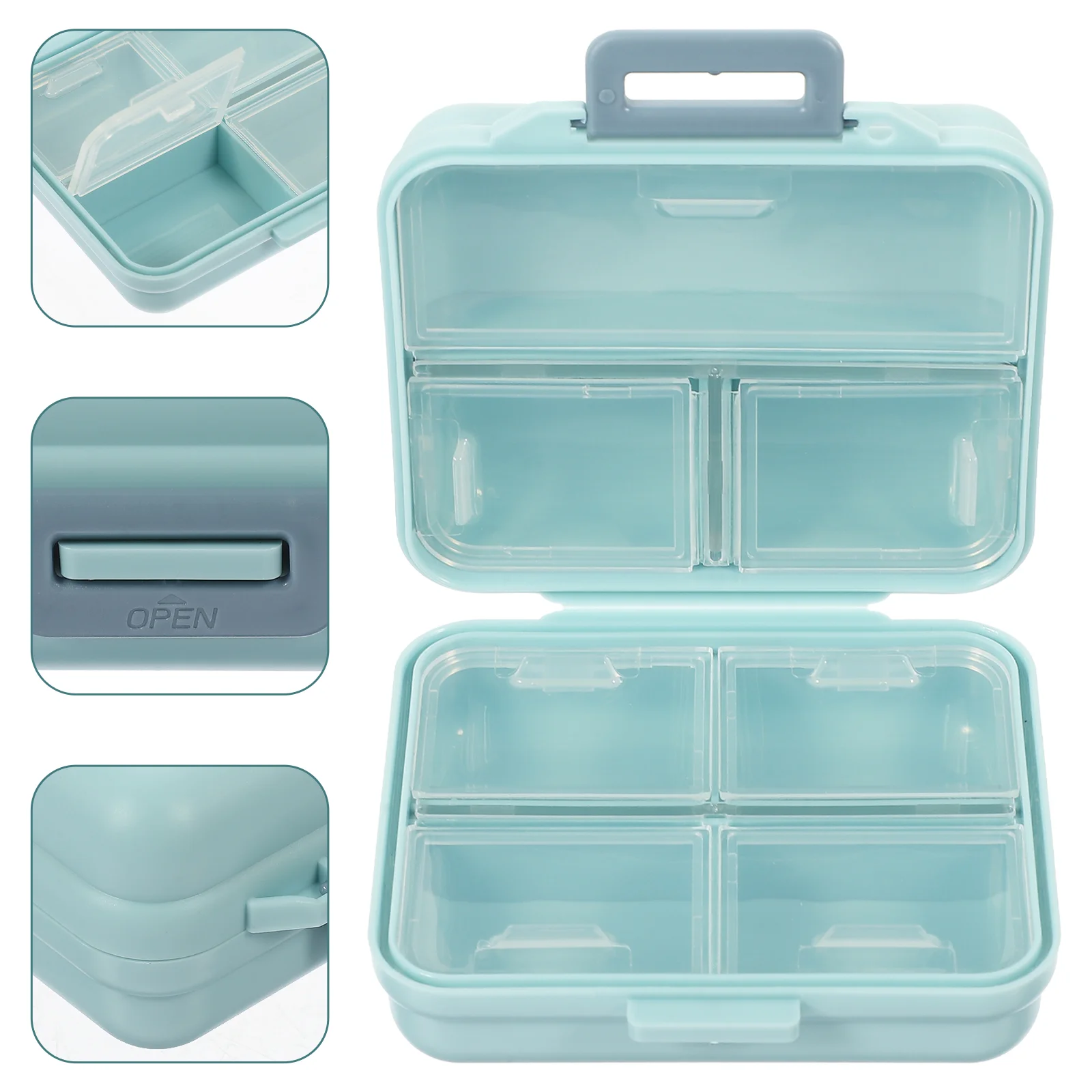 

Case Box Organizer Weekly Storage Cabinet Travel Dispenser Portable Holder Vitamin Compartments Pocket Medication Packing