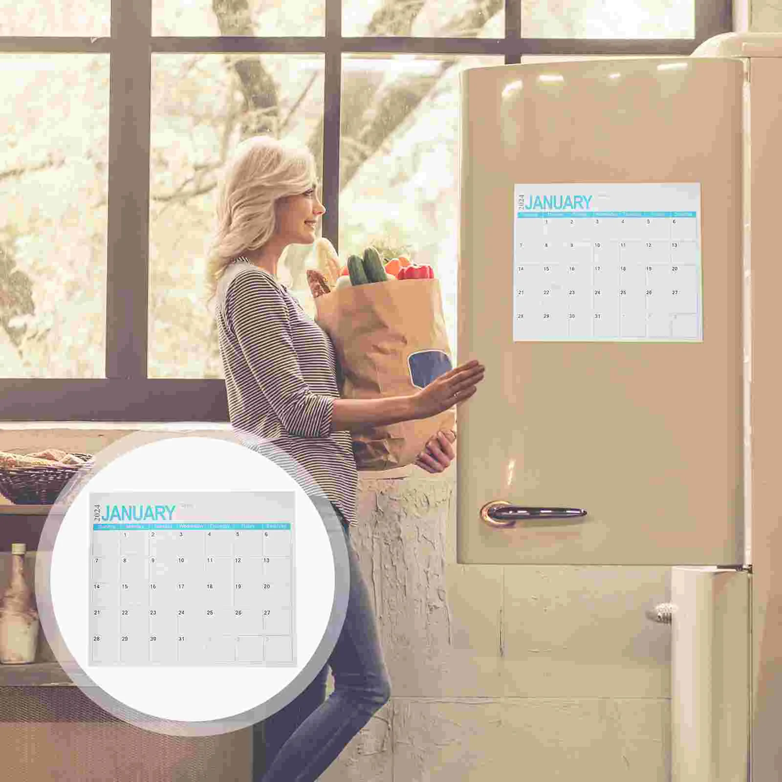 

English Calendar Household Calendar Note Magnetic Monthly Calendar Home Supply