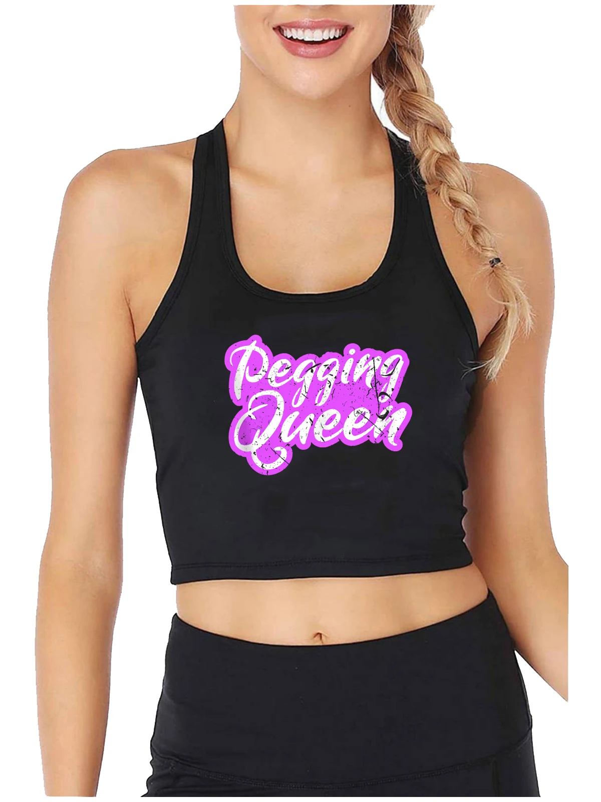 

Pegging Queen Dominatrix Mistress BDSM Cuck Submissive Tank Tops Hotwife Naughty Sexy Slim Crop Top Swinger Flirting Camisole