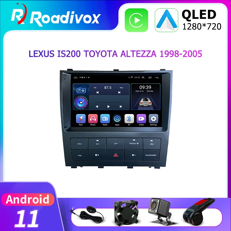 9"Android 11.0 Car Radio For LEXUS IS200 TOYOTA ALTEZZA 1998-2005 GPS Navigation Multimedia Video Player Head Unit Carplay 2 Din
