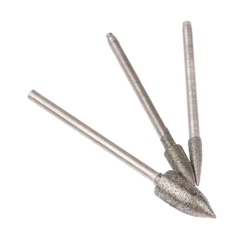 

Rotary Tools Diamond Grinding Head Carving 6 Pcs Electroplating Diamond Polished Needle Set For Polishing Crafts