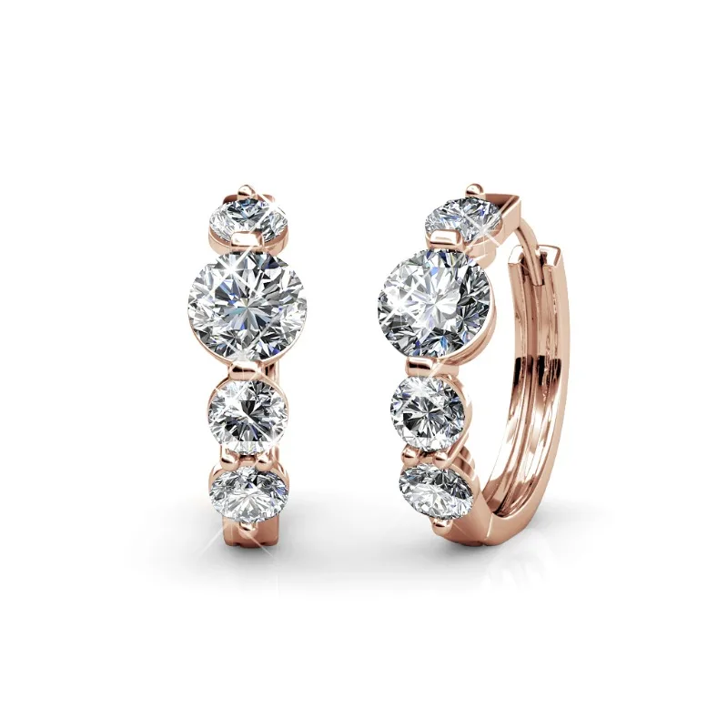 Фото Daisini Искрящие серьги-кольца, украшенные кристаллами премиум-класса от Swarovski, классические модные женские украшения, подарки на вечеринку №1