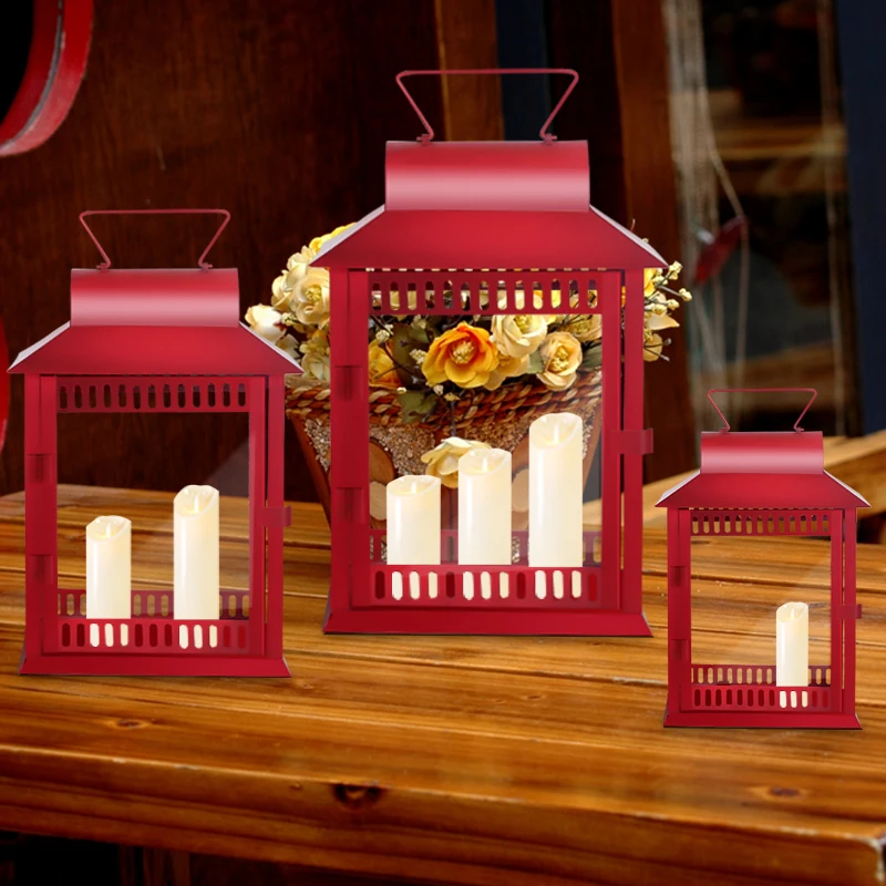 

Vases Christmas Candle Holders Wedding Centerpieces Halloween Glass Candles Holders Iron Cage New Year Velas Home Decor WSW35XP