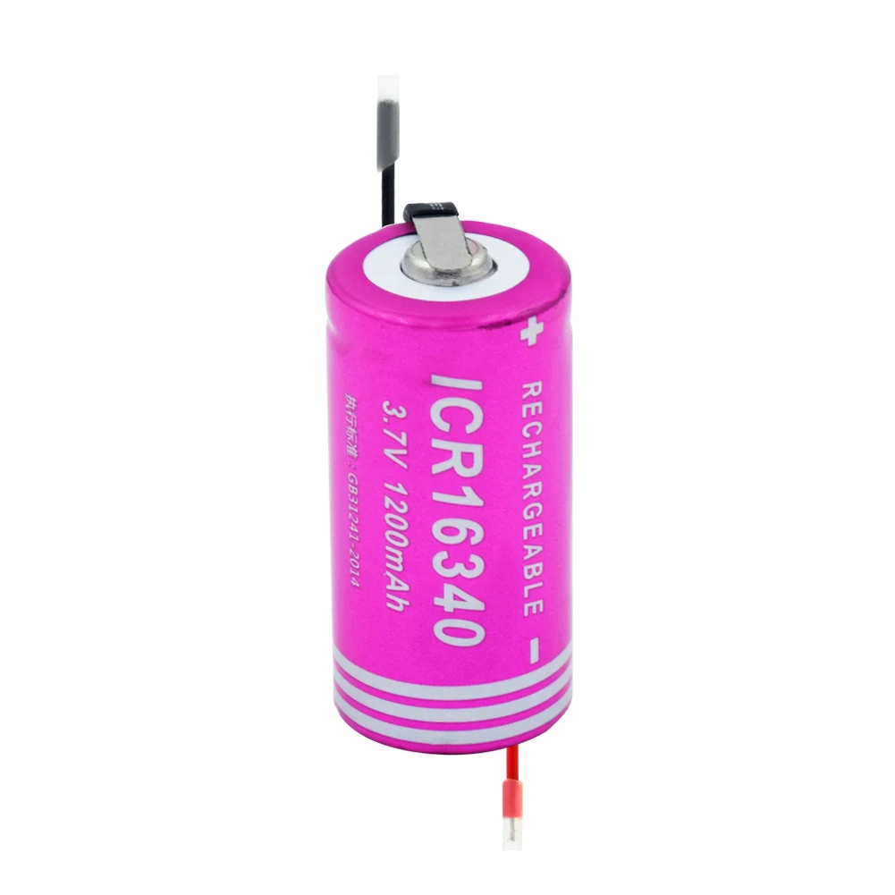 

1/2/4Pcs 16340 Replacement Battery For Printer Mini Fan Interphone 3.7 V 1200mah Li-ion Lithium Batteries + DIY Silica gel Cable