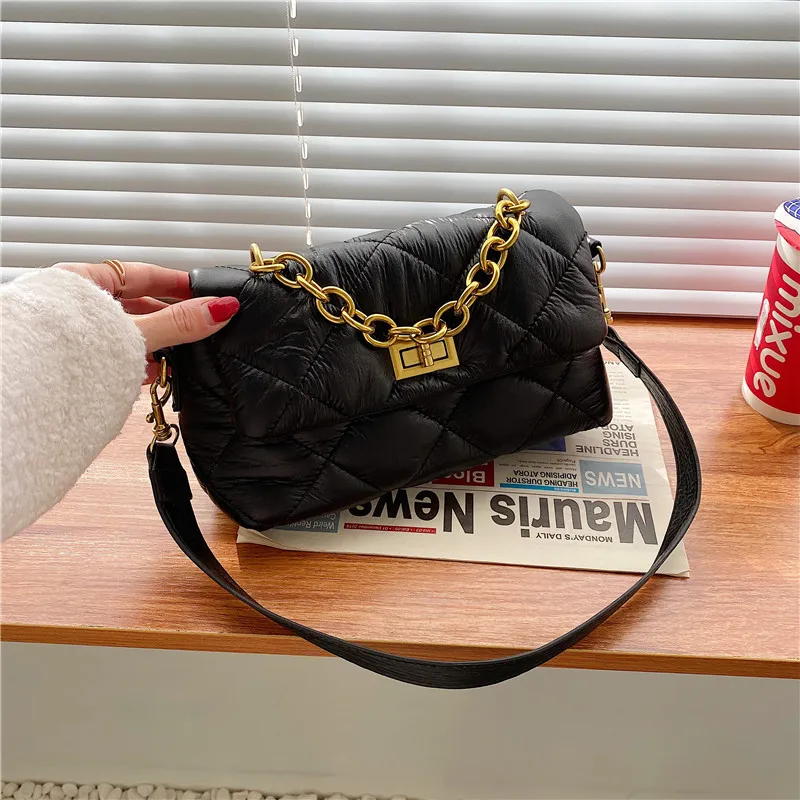 

Высококачественные Женские Сумки из искусственной кожи на цепочке, Дизайнерская Женская дорожная сумка через плечо, модная женская сумка-т...