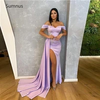 sumnus lilac mermaid prom dresses sweetheart side split reception gowns lace beaded arabic aso ebi birthday wears robes de soir%c3%a9