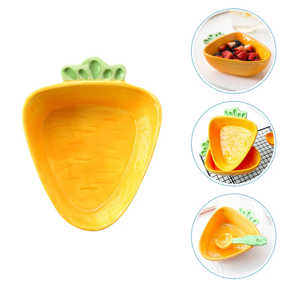 

Bowl Dish Carrot Fruit Ceramic Plate Tray Shaped Snack Serving Easter Candy Dessert Bowls Plates Dishes Cereal Appetizer Salad