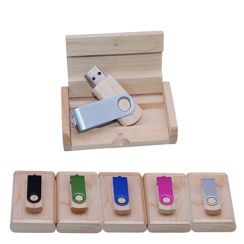 

USB-флеш-накопитель деревянный с коробкой, 4-2,0 ГБ