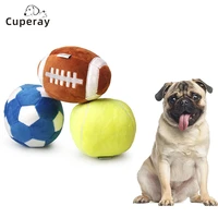 dog football toy funny ball shape plush dog pet toys with squeakers durable toy funny outdoor interactive for pet accessories