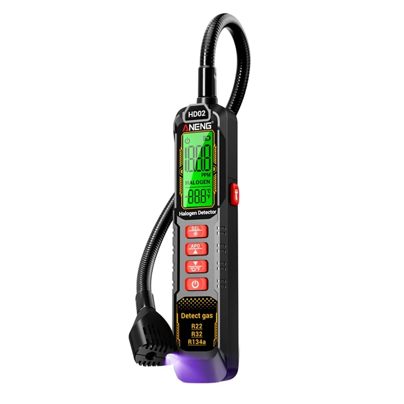 Фото ANENG HD02 Галогенный детектор утечек R22/R32/R134a Детектор газа Анализатор Перезаряжаемый бензиновый кондиционер Инструмент для тестера №1