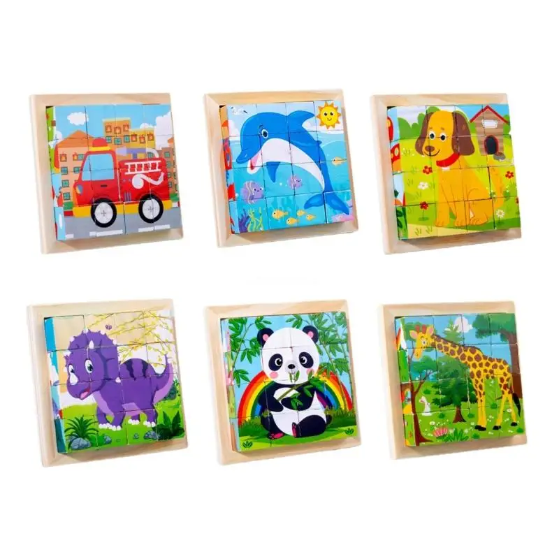 

Jigsaw Cube Puzzle Early Education Enlightenment Wooden Puzzle for Kid Age3+ Dropship