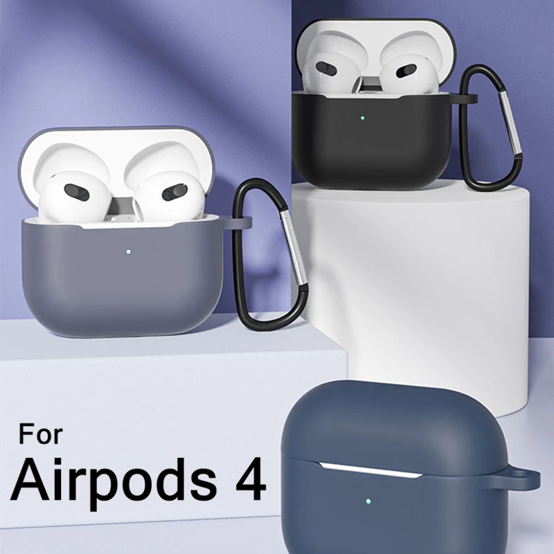 Силиконовый чехол для Apple Aripods 4 Мягкий защитный беспроводных наушников Airpods4 с