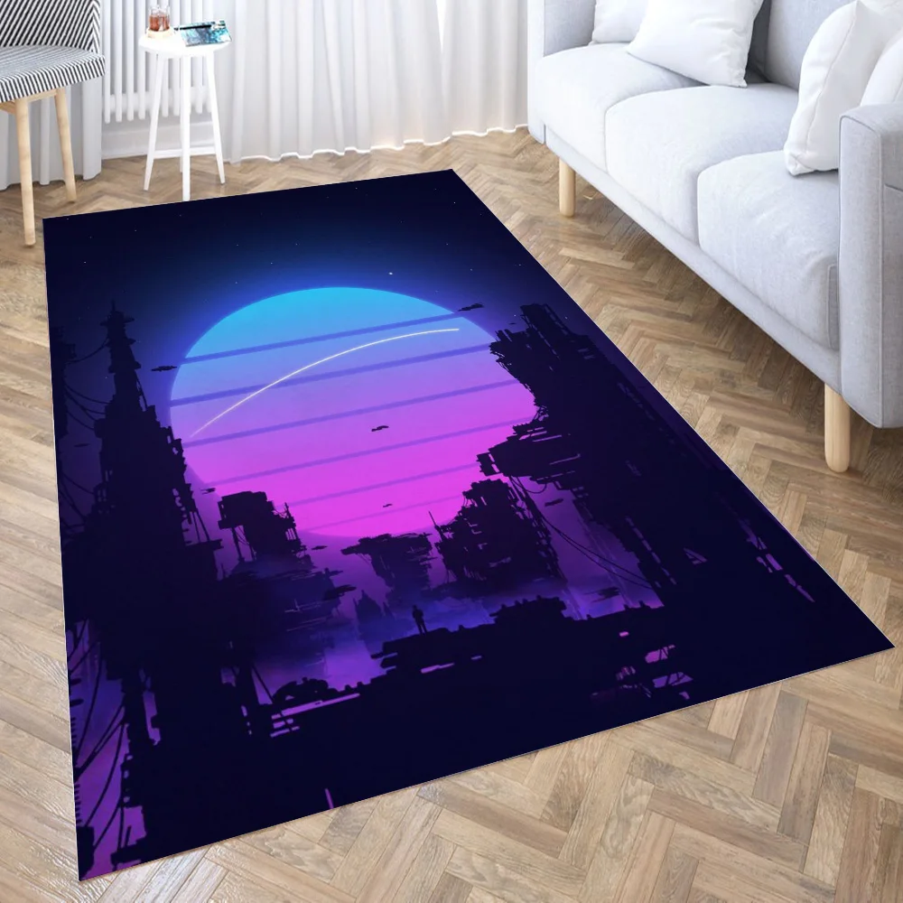 

Night City Sunset 3D Carpet Living Room Kitchen Entrance Door Mat Anti-slip Floor Rug Bathroom Area Hallway Mats