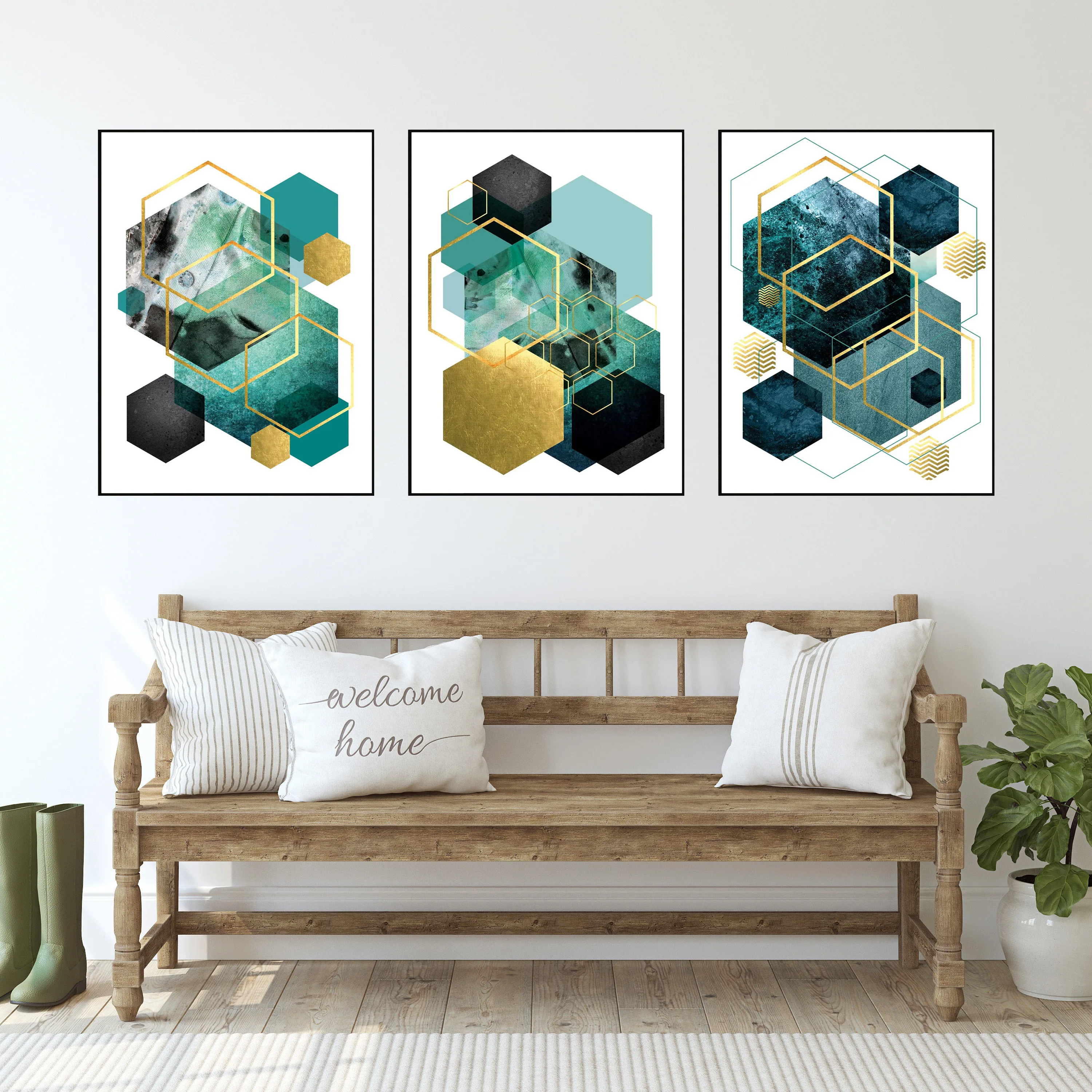 

Abstract Green Geometric Canvas Painting Minimalist Wall Art Modern Drawing Posters Prints Pictures for Living Room Decor