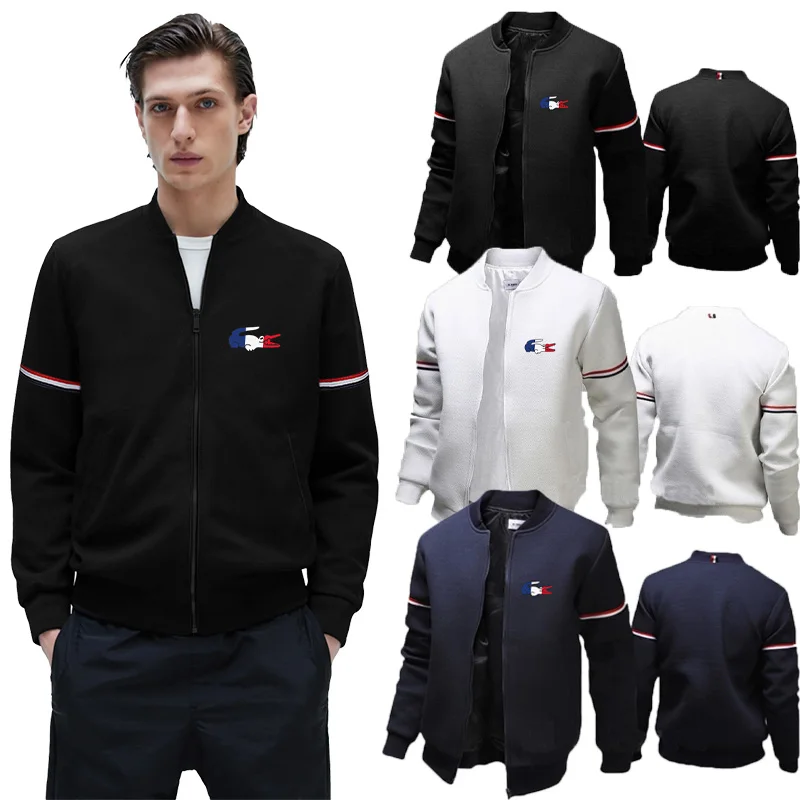 

2022 Newest Men's Varsity Uniform Baseball Jacket Polyester Single Breasted Appliques Bomber Jacket Printing Fashion Casual Coat