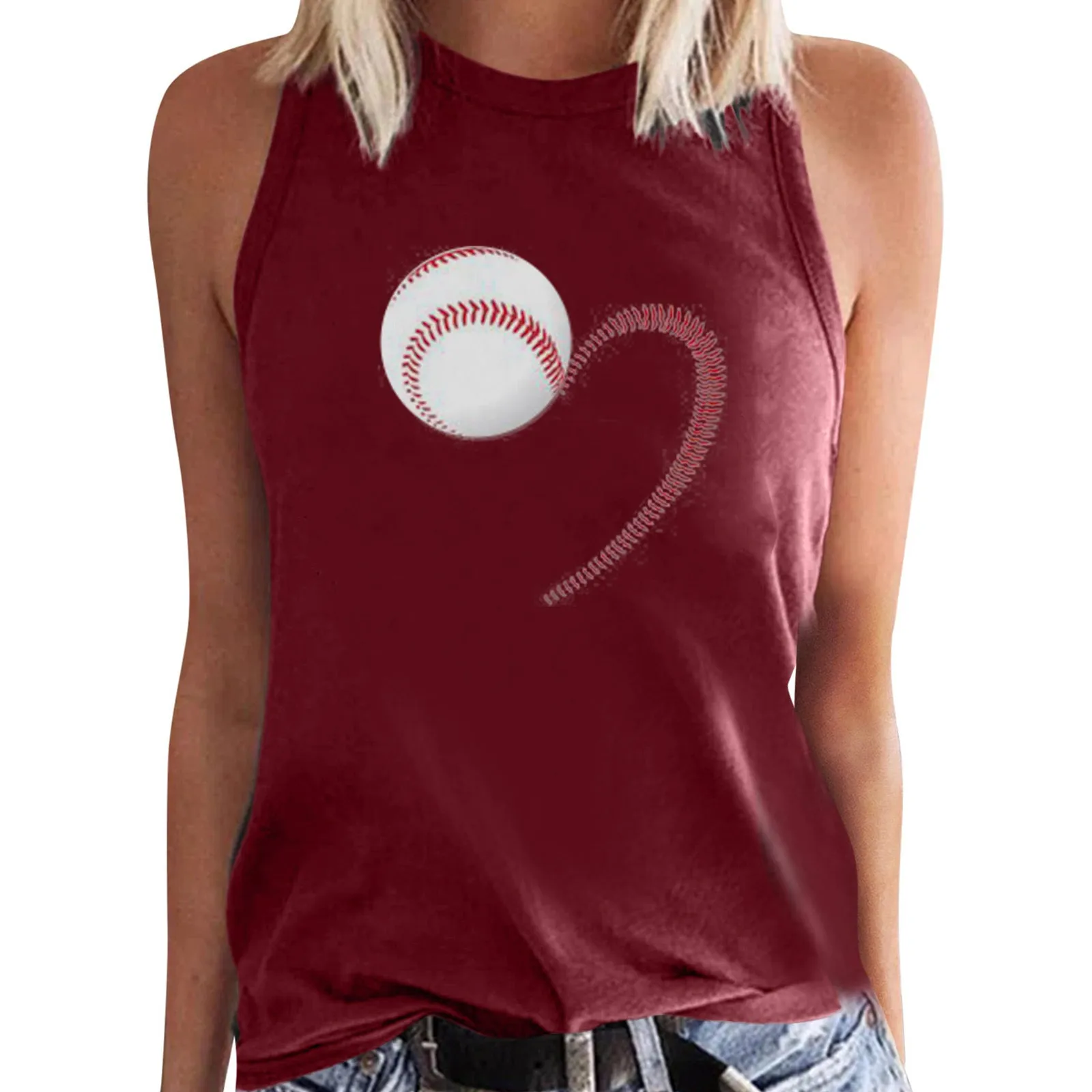 

Женская трехцветная Футболка из хлопка с длинным рукавом и Бейсбольным принтом