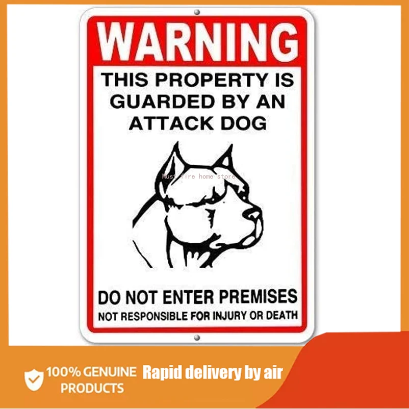 

Beware of Dog Attack Dog On Duty Warning Sign Notice Sign x1 Inch Safety Sign Warning Tin Metal Plaque wall decor