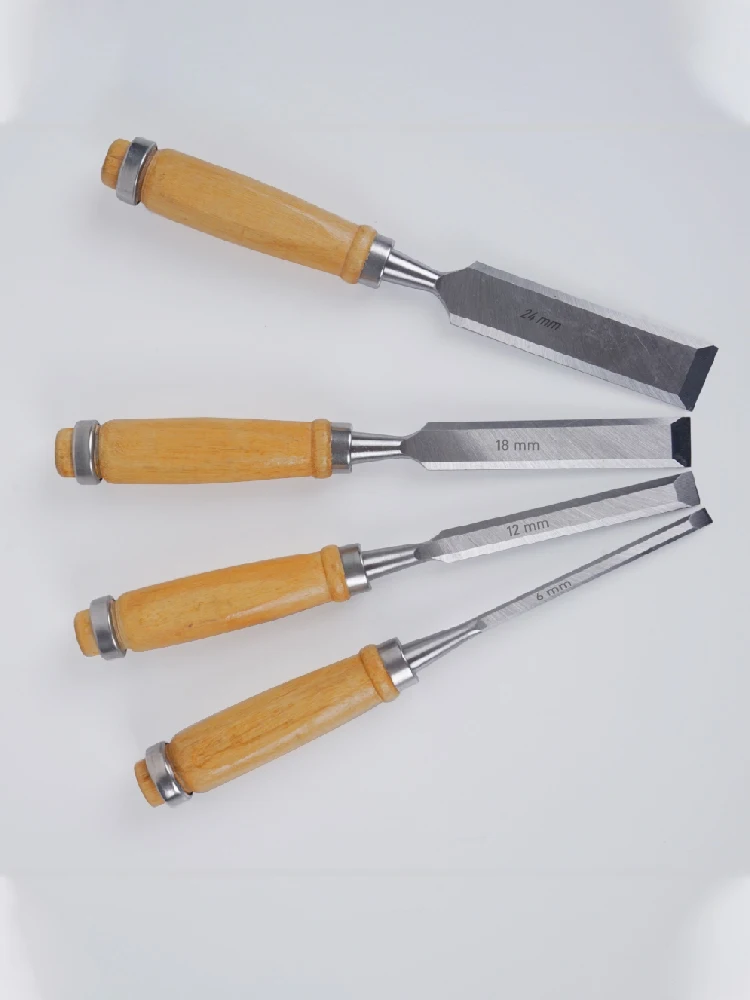 

Набор долот для резьбы по дереву 8/12/18/24 мм, сталь