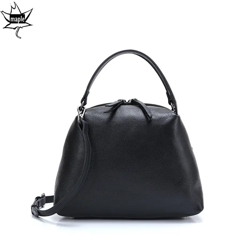 Casual Style Full Grain Cow Leather Women Tote Bag Roomy Gray Light Weight Female Shoulder Bag Top Quality Ladies Handbag