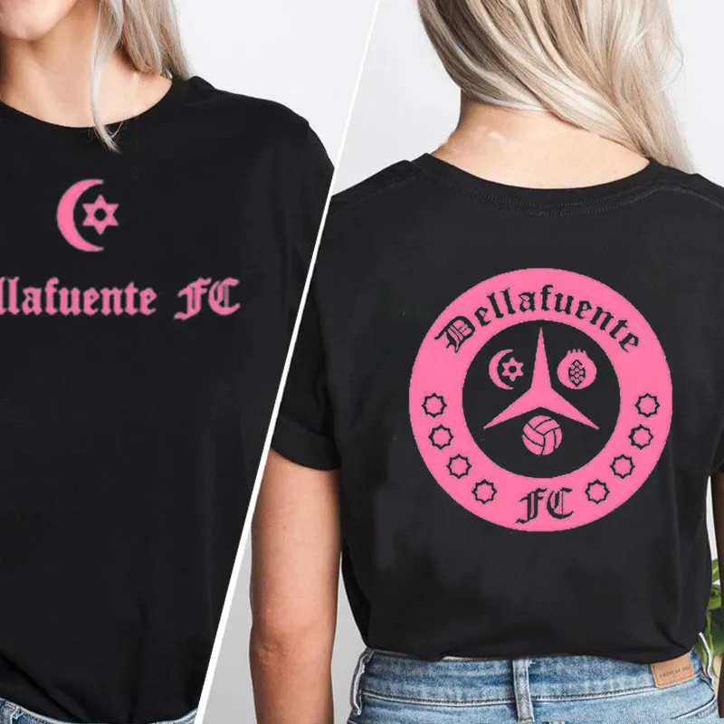 

Dellafuente Cotton T-shirt Casual Singer Back Print Tops Summer O-neck Big Size 4XL Tees Black Women Men Pink Streetwear Luxury