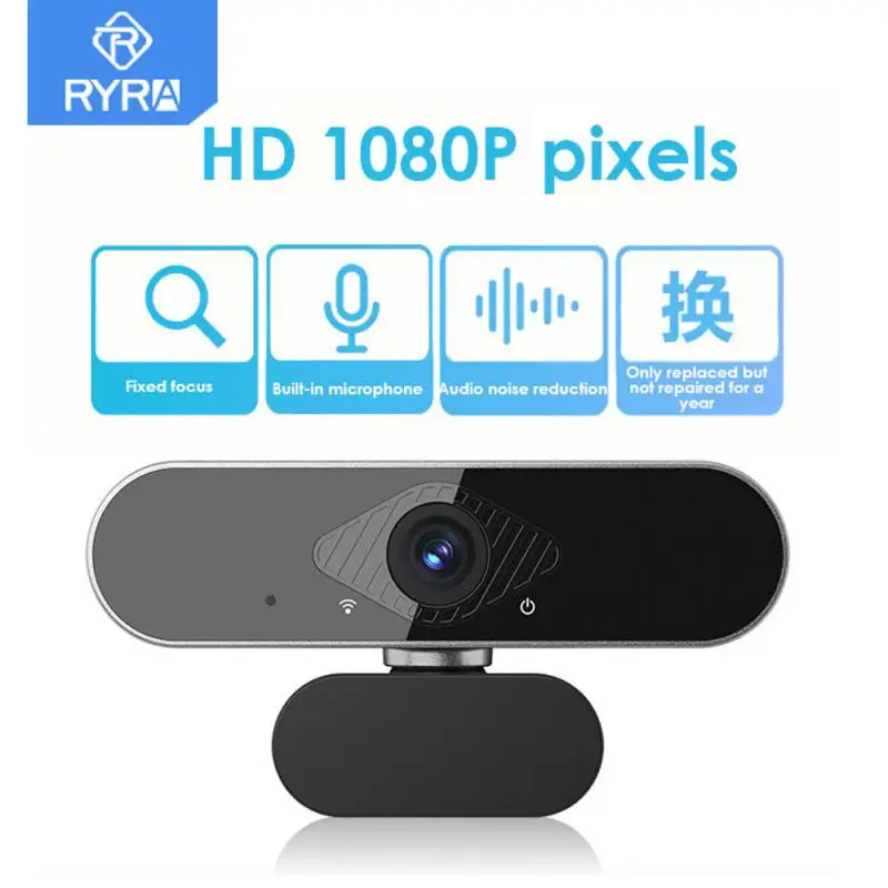 

RYRA USB Plug Webcam Computer Full HD 1080P Web Camera With Microphone Web Cam For Live Broadcast Video Calling Conference Work