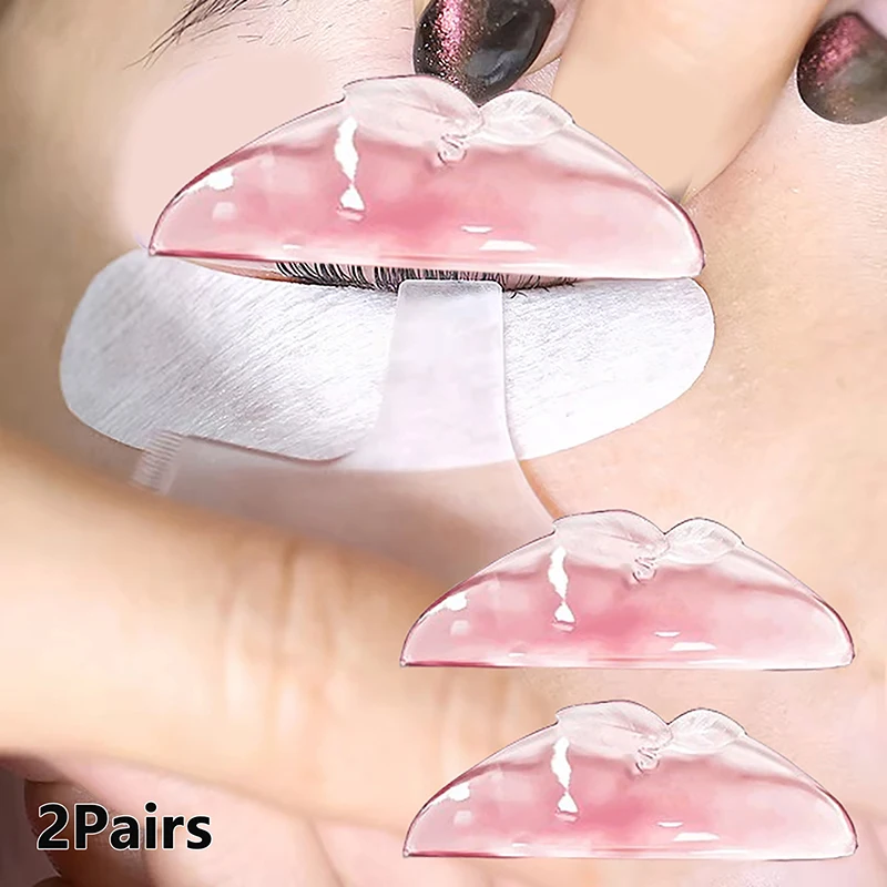 2 пары сладких розовых силиконовых подушечек для наращивания ресниц в форме