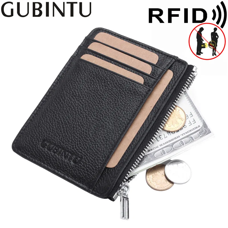 

Card Holder Wallet Coin Purse 2022 Credit RFID Antimagnetic Leather Multifunctional Sleeve Men Women Vintage Money Clips Small