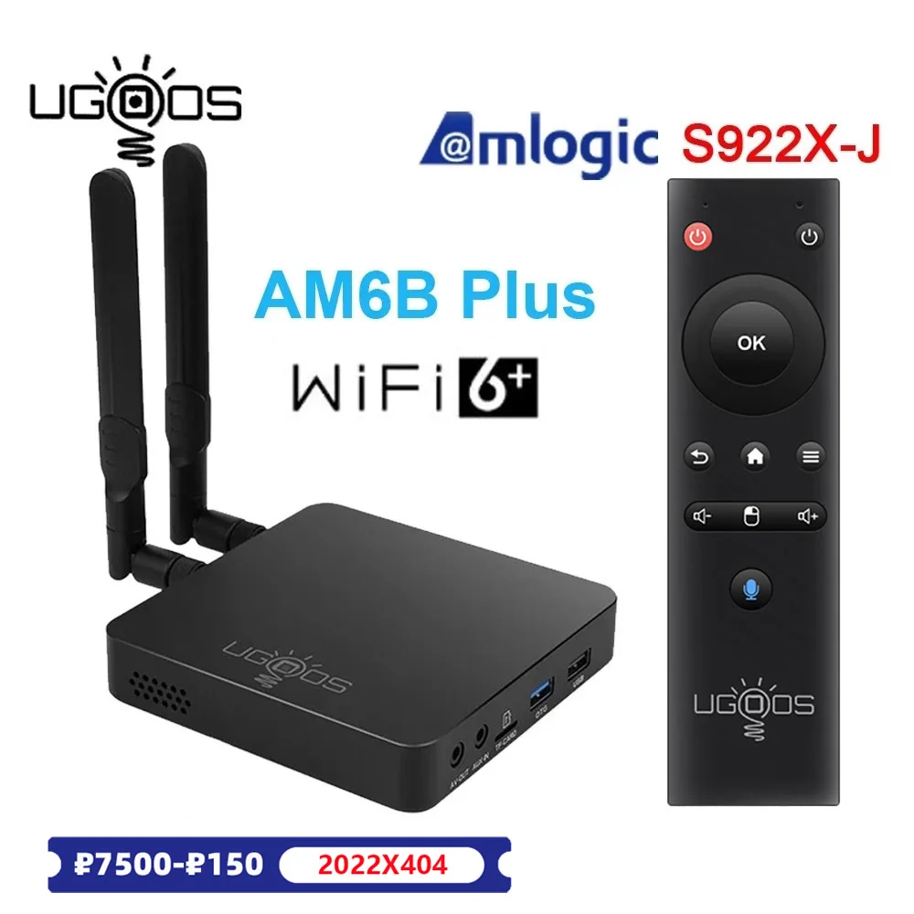 

UGOOS AM6B Plus Amlogic S922X-J with 2.2GHZ Android 9.0 Smart Tv Box 4GB 32GB 2.4G 5G Wifi 1000M LAN 4K Set Top Box