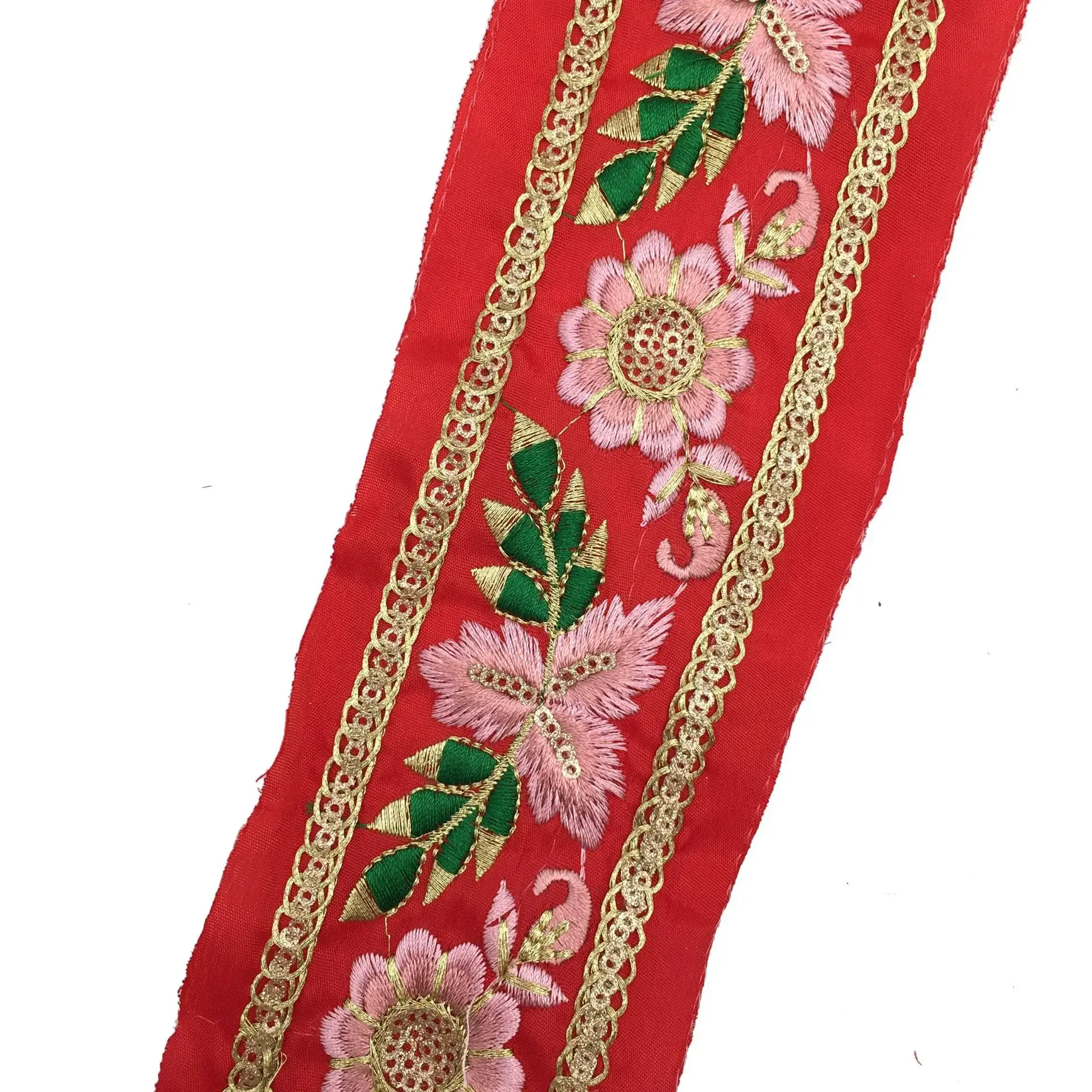 Этническая вышитая лента для аксессуаров одежды рукоделия шитья цветов 1 ярда