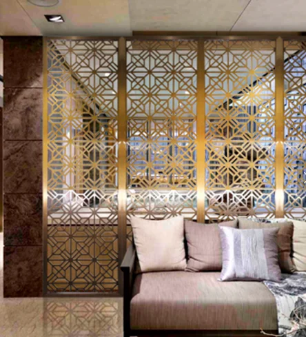 Золотая панель из нержавеющей стали SUS 304 201 лазерная резка разделитель стен в