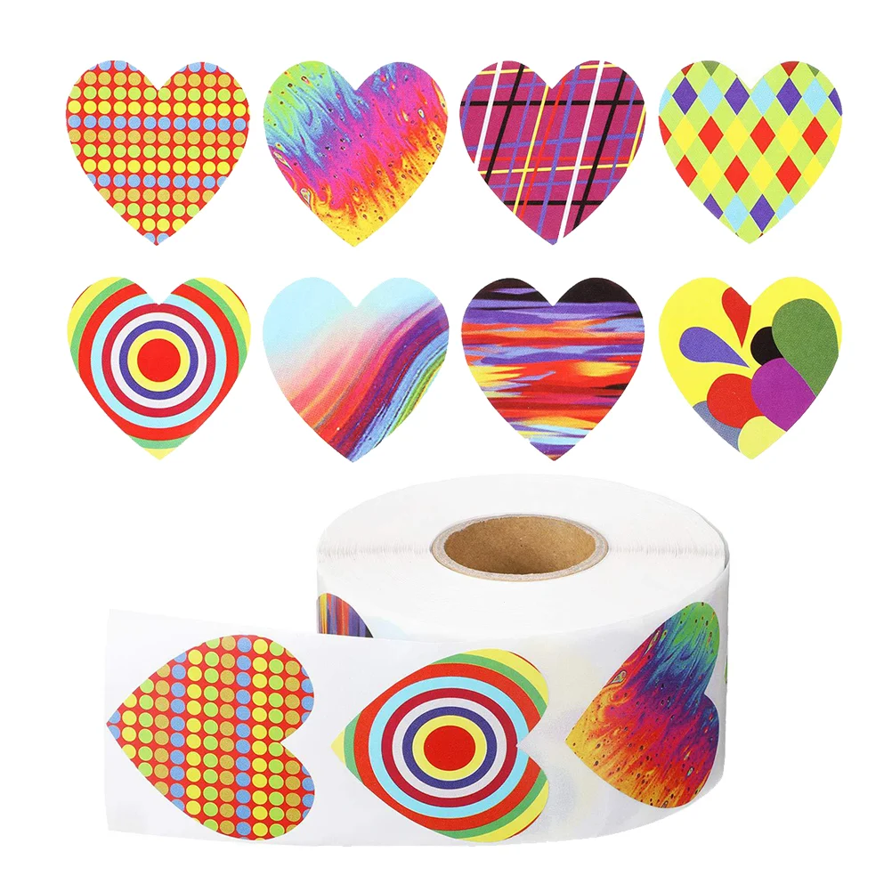

1 Roll Valentines Day Heart Shape Self- Adhesive Sticker Sealing Sticker DIY Packing Label for Notebook Gift
