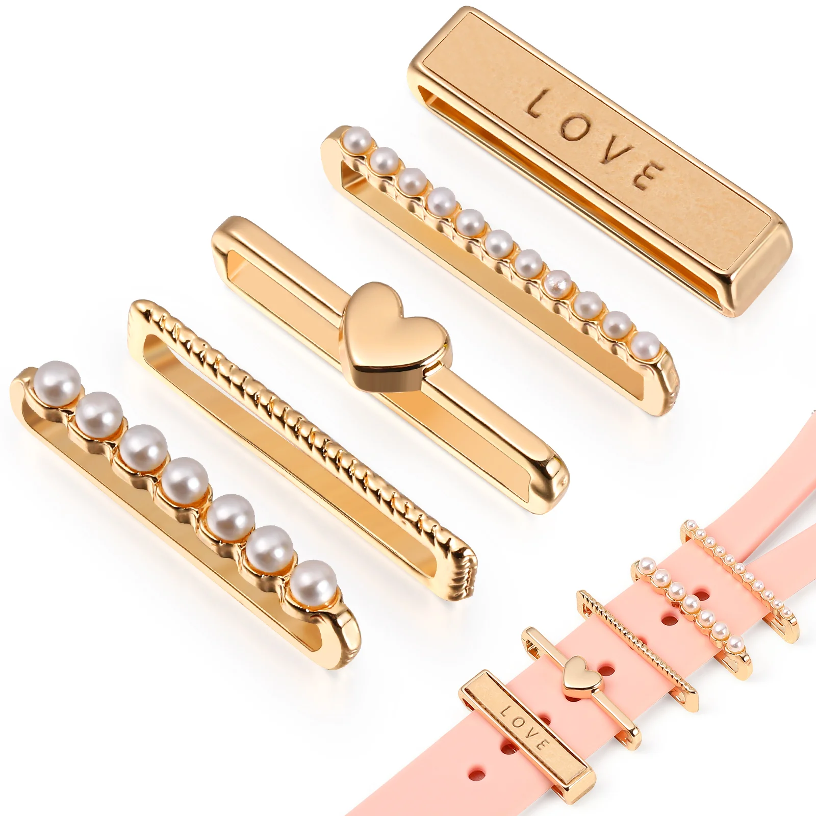 

Watch Band Charms Decorative Rings Strap Ring Metal Accessories A Pple Charm Wristband Silicone Women Personalized Watchband