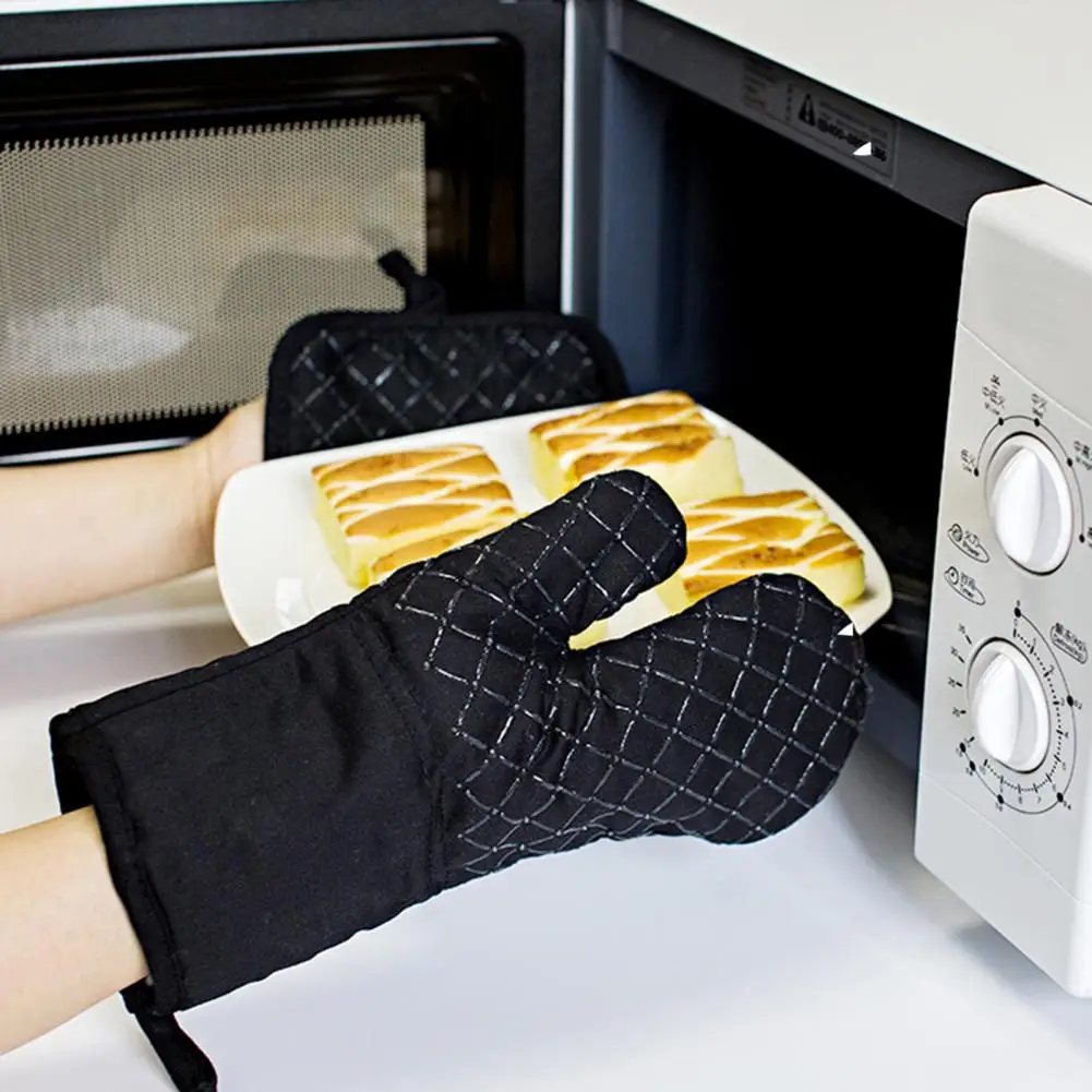 

Microwave Oven Gloves 1 Pair Great Thickened Soft Lining Microwave Insulation Mitts Cookware for Home