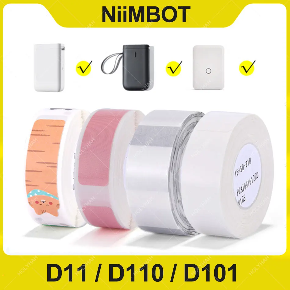 Белая прозрачная лента для этикеток принтера Niimbot D11 рулон бумаги маркера D110 D101