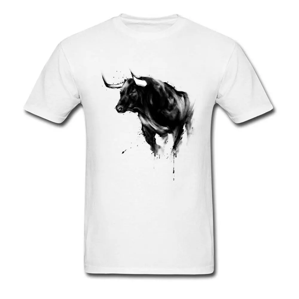 

Black Rhino Sumatran Rhinoceros Painting Print T Shirt For Men Best Father's Tshirts Adult Animal Tees Autumn Streetwear T-Shirt