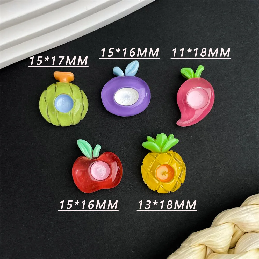 Ful 3d Pineapple Flatback Figurines Cabochon Scrapbook Diy Hair Bow Hairpin Embellishments Accessories Crafts
