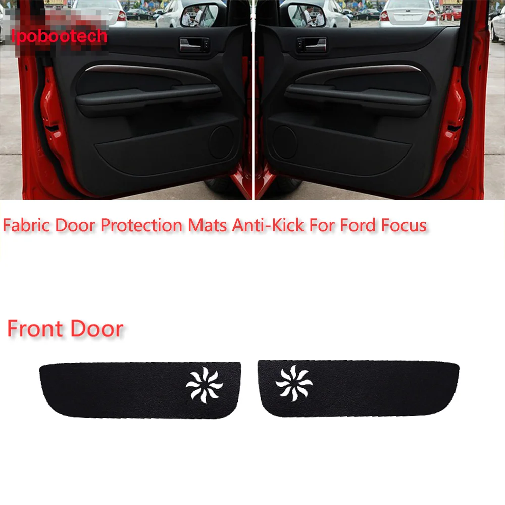 

4pcs Fabric Door Protection Mats Anti-kick Decorative Pads For Ford Focus
