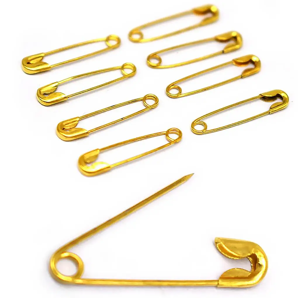 

100pcs Gold Color Metal Safety Pin Hangtag Shawl Cape Poncho Fixing Clip Brooch Garment Fastener