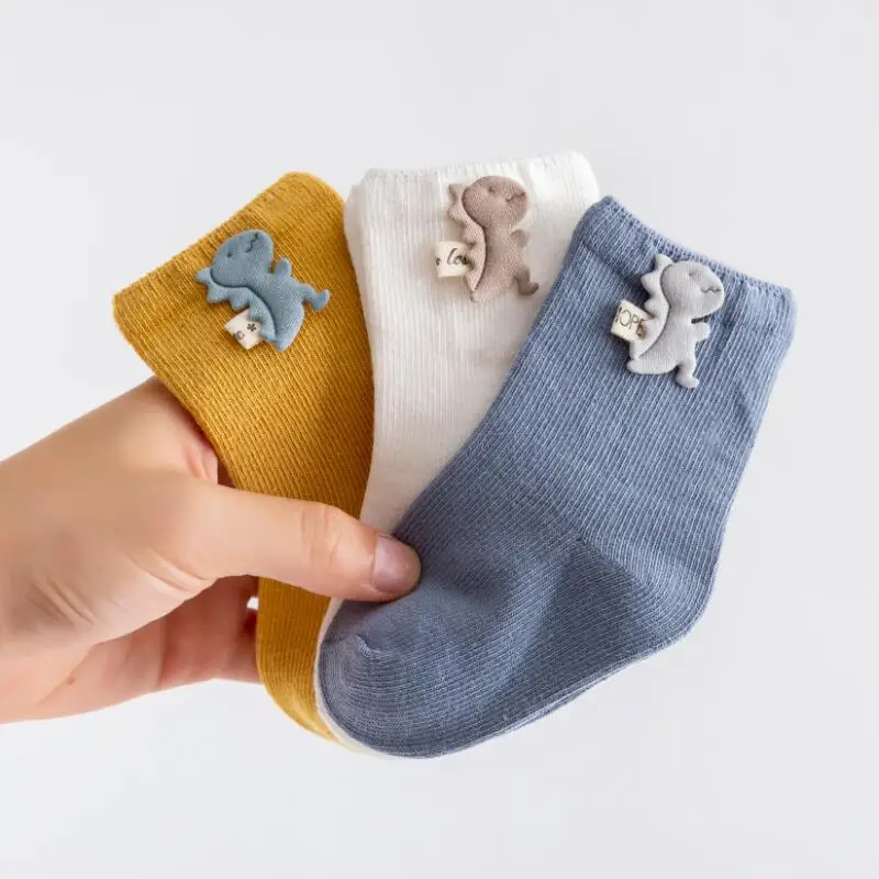 

3 Pairs/lot Baby Cotton Socks Cartoon Accessories Boys and Girls Socks Newborn Baby Socks Children's Patch Socks 0-3 years
