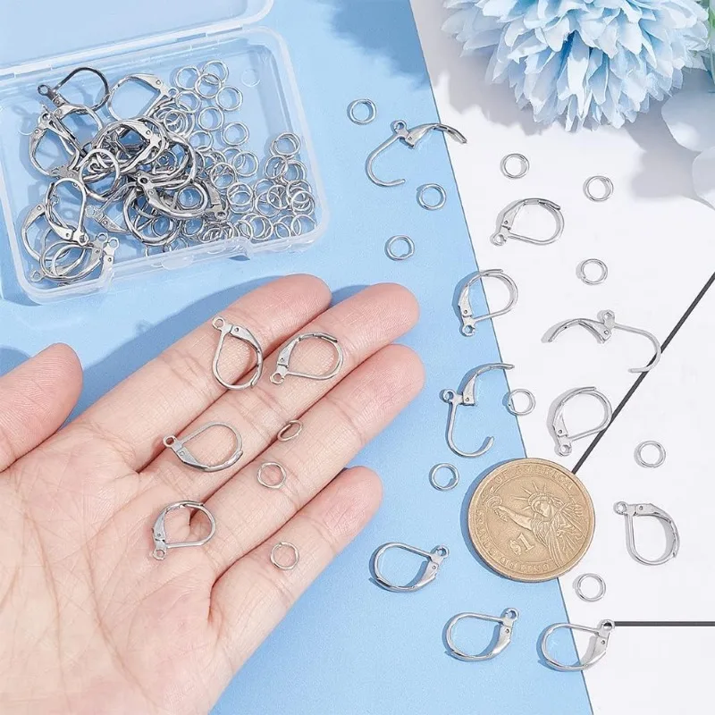 40 шт. круглые крючки для сережек с левербедем 15 х0 мм французские серьги из